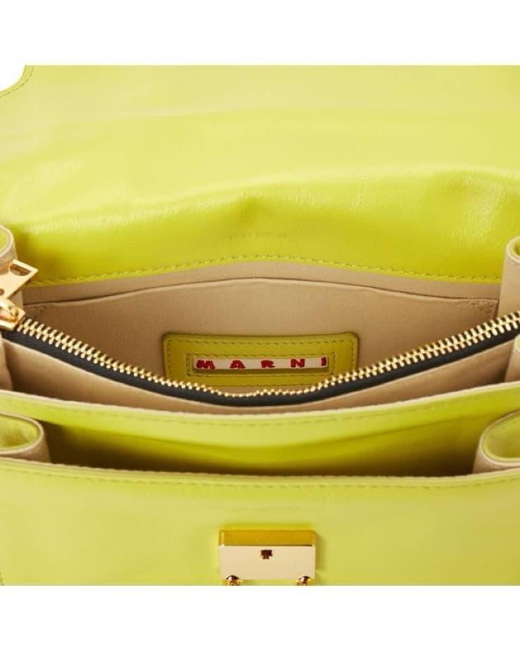 Marni Trunk Soft Cross Bag In Lime Green - Image 3