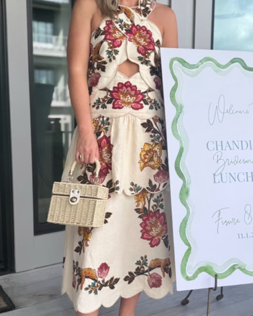 Farm Rio Leopard Flowers Sand Midi Dress - Image 1
