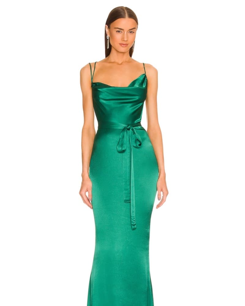 Michael Costello Emerald Green Gown - Image 4