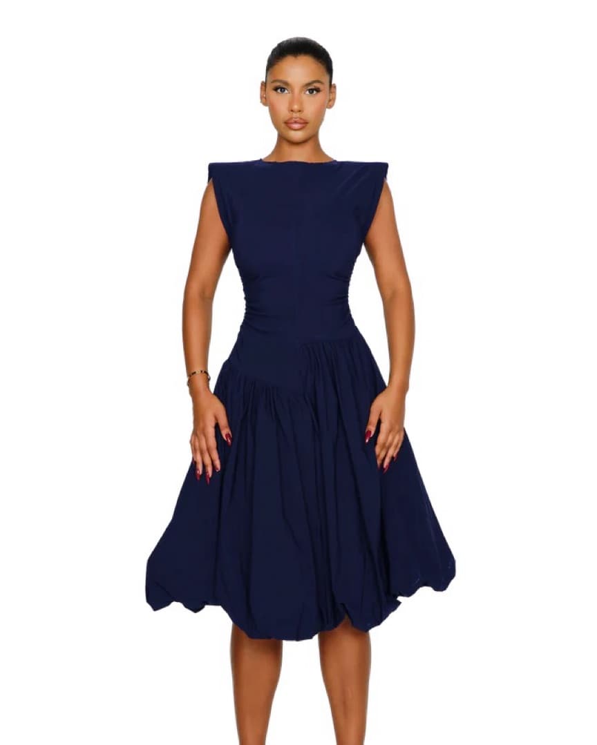 Coucoo Navy Blue Midi Dress - Image 1