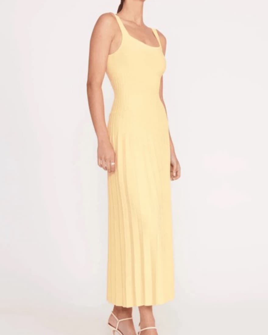 Staud Ellison Dress Yellow - Image 3