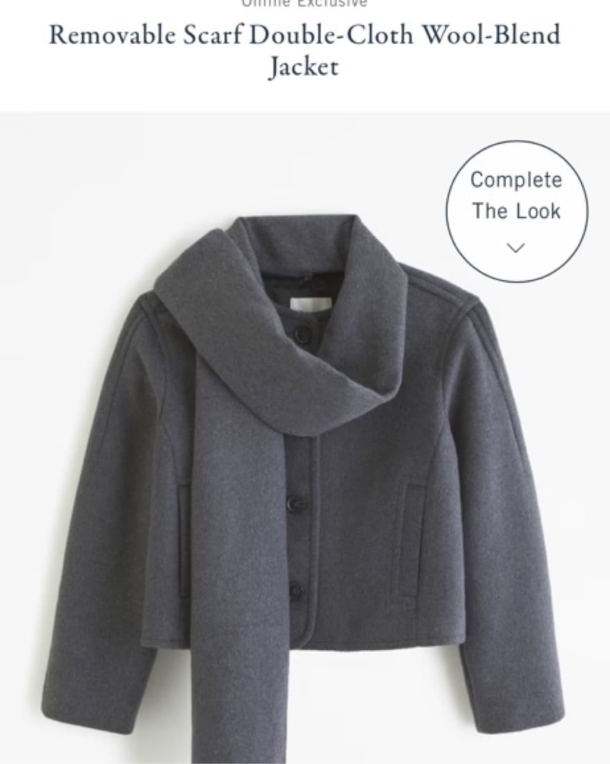 A&F Dark Grey Wool Jacket  - Image 1