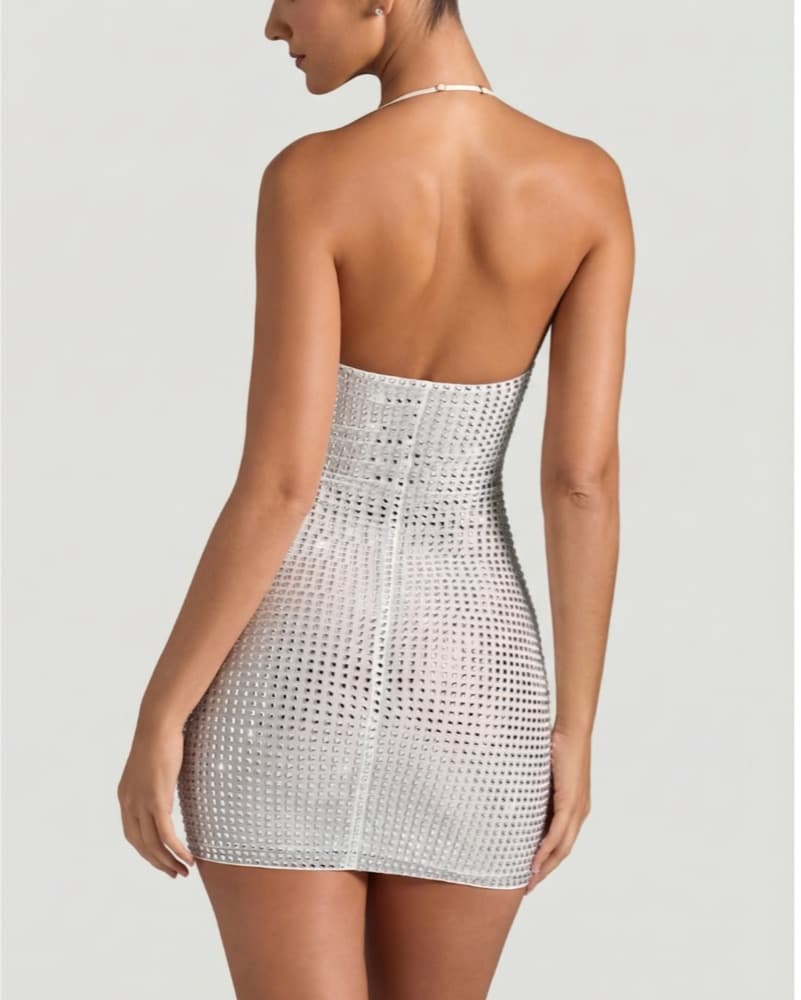 Oh Polly Amolika Mini Dress Silver - Image 2
