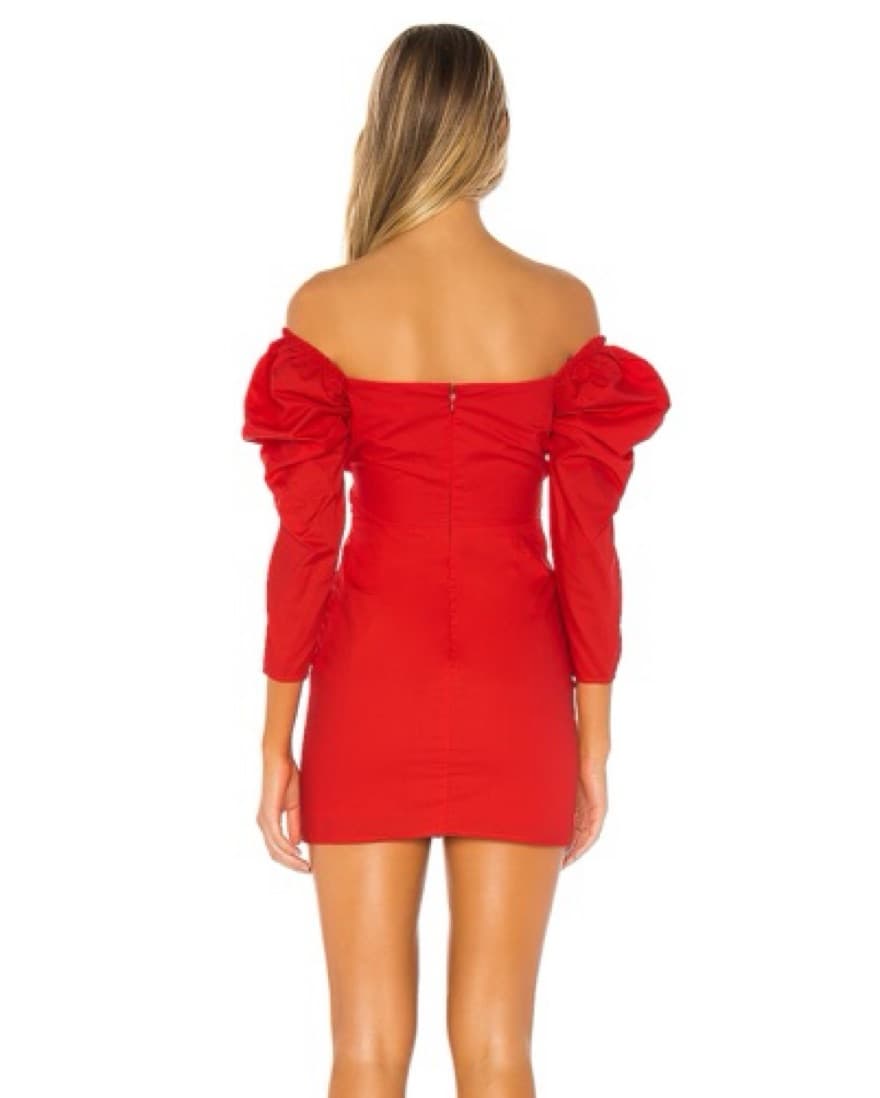 Red Off-Shoulder Mini Dress - Image 3