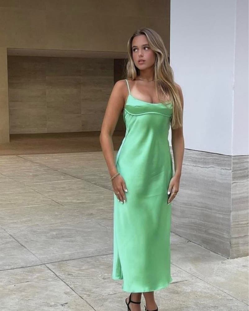 Satin Slip Dress - Image 1