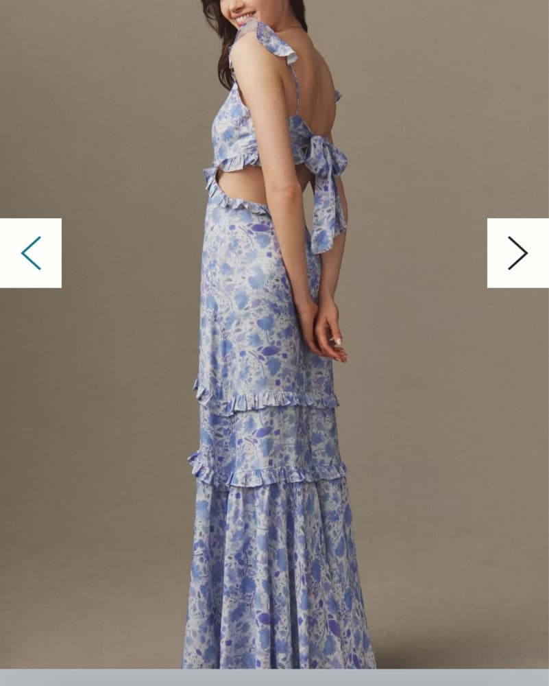 Light Blue Floral Maxi Dress - Wedding G - Image 2