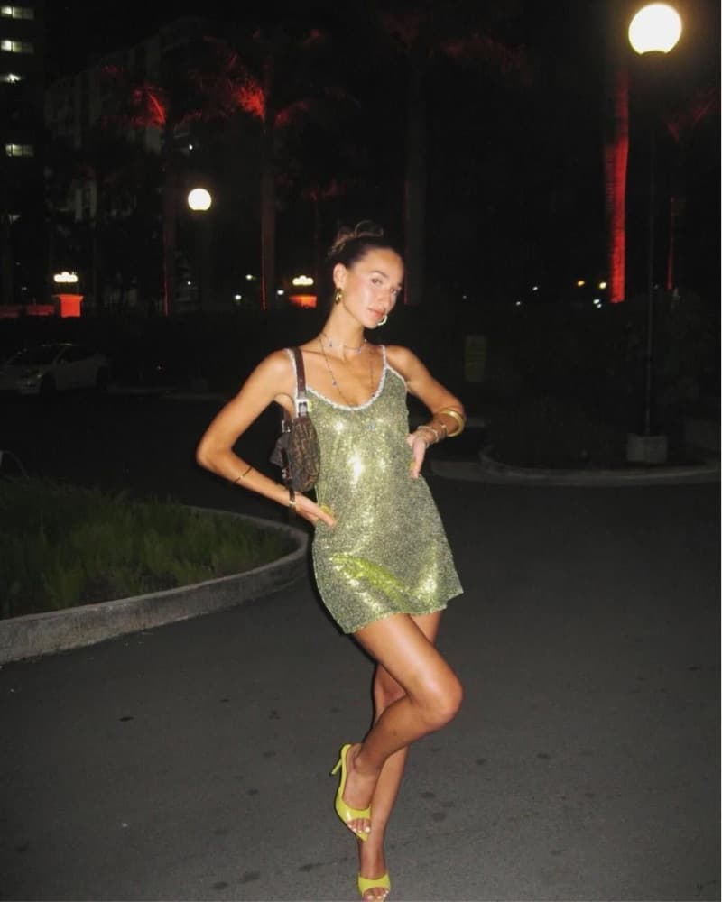 HANDOVER Green Sequin Dress - Image 2