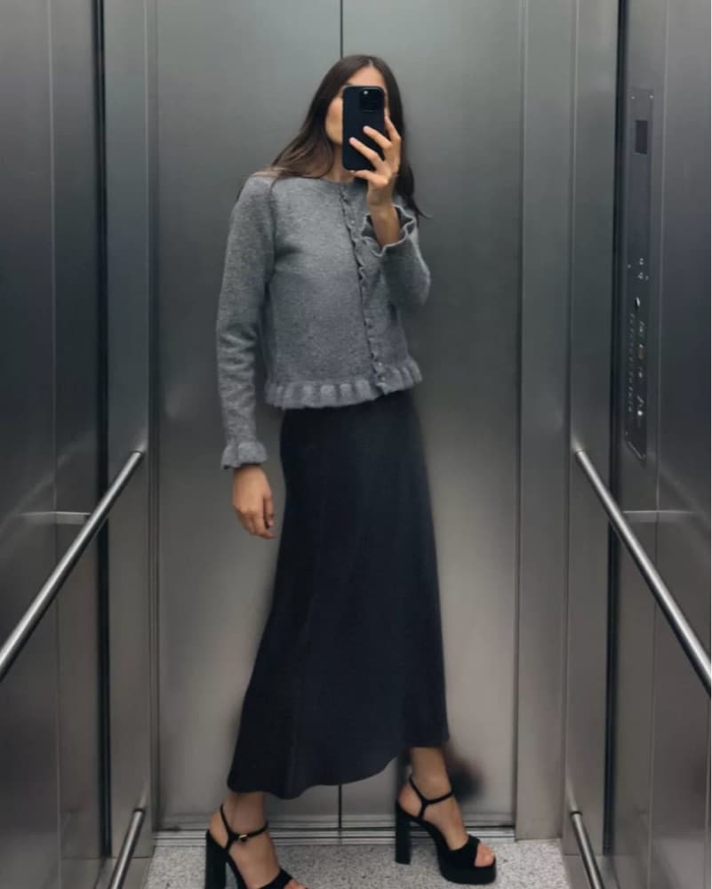 Viral Zara Ruffled Knit Cardigan - Image 2