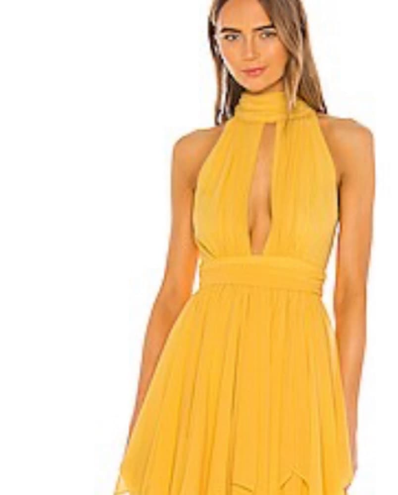 Vibrant Yellow Halter Dress  - Image 2