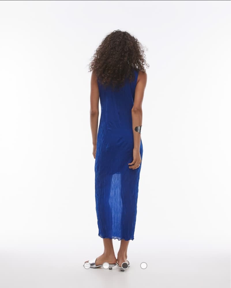 Topshop sleeveless relaxed midi blue - Image 2