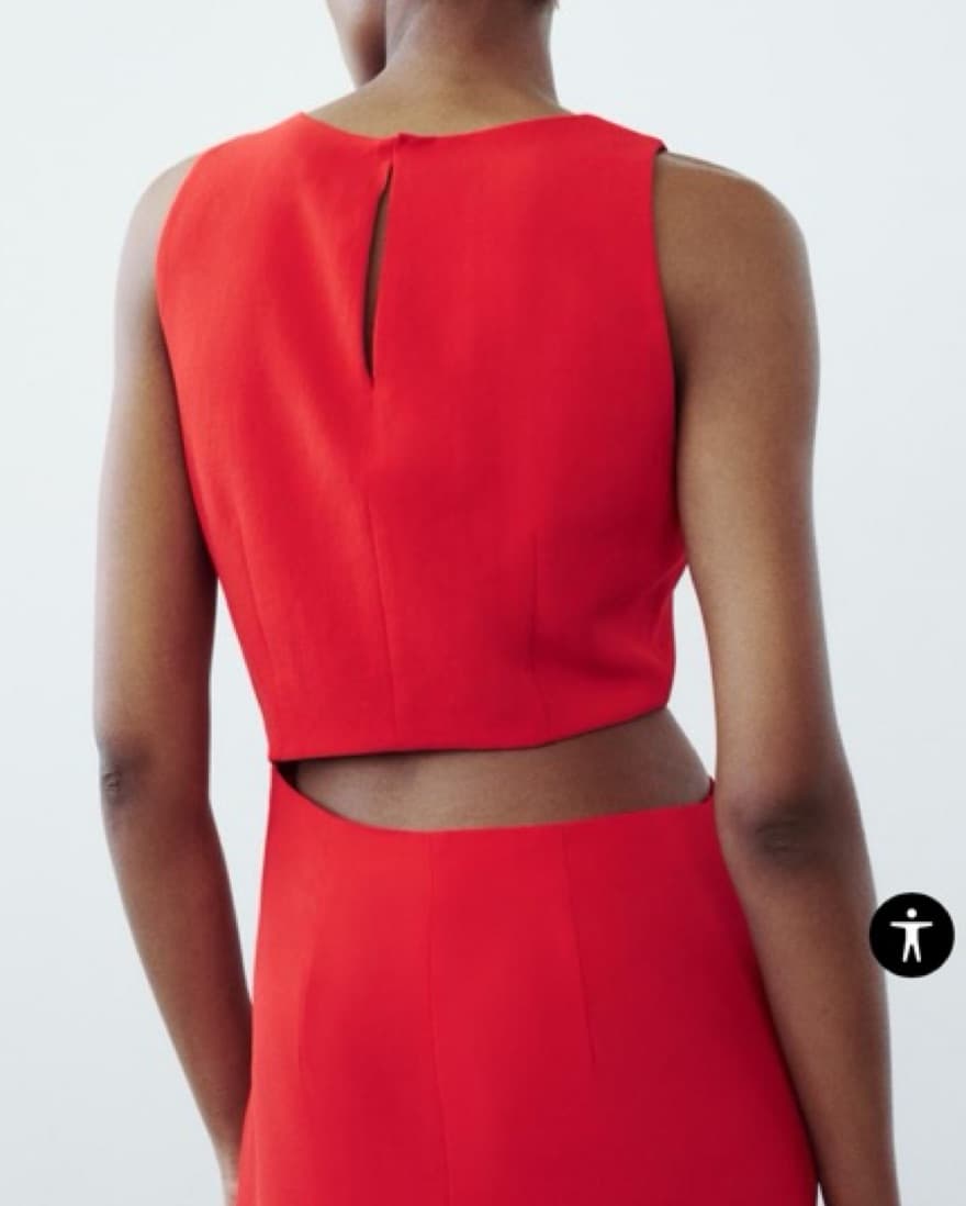 Red Cut Out Ring Midi Dress - Image 2