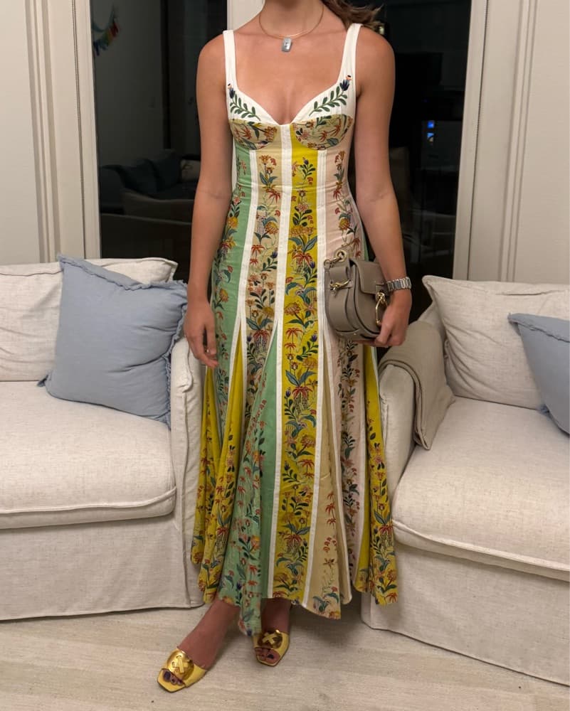 Delicate Floral Striped Dress Farm Rio - Image 6