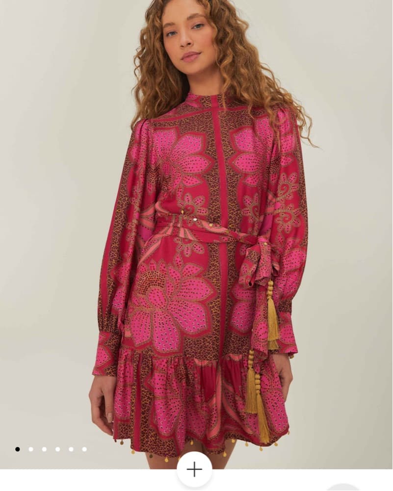 Pink Floral Glam Scarf Dress  - Image 1