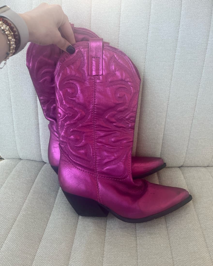 Dark Pink Jeffrey Campbell Dagget Boots - Image 2