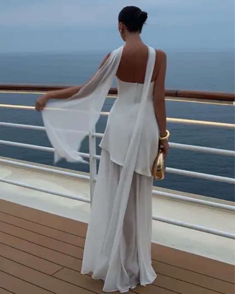 Matters Monaco White Dress with Scarf - Image 2
