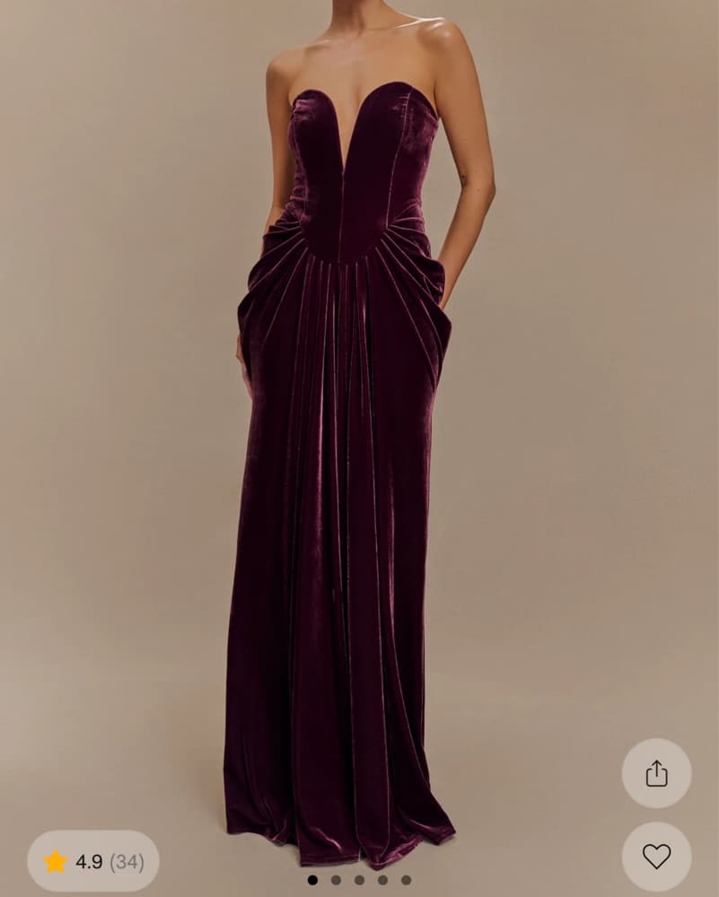 Meshki - Velvet Strapless Maxi Dress - Image 2