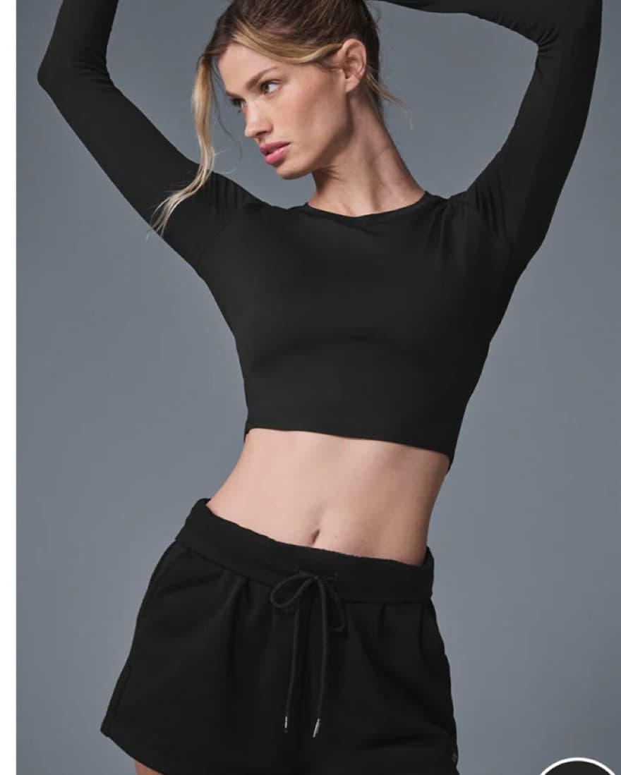 Long Sleeve Black Atheltic Top - Image 2