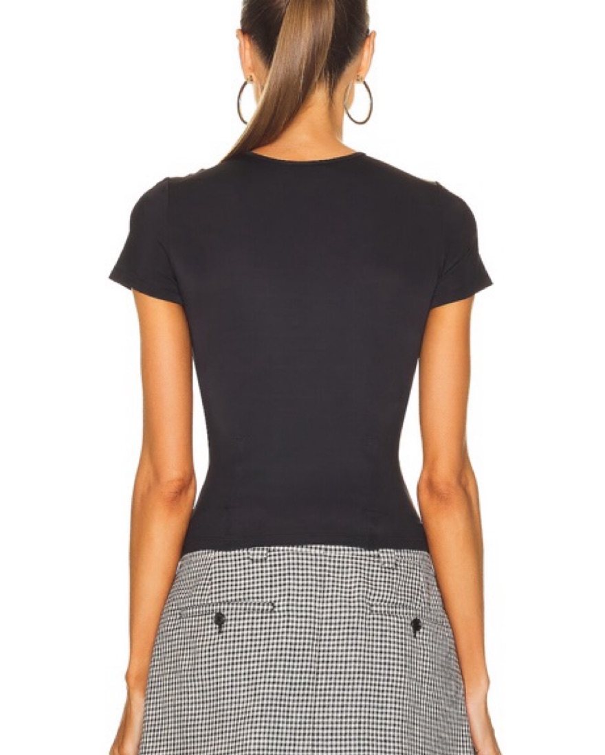 Miaou Black Corset T-shirt Top - Image 4