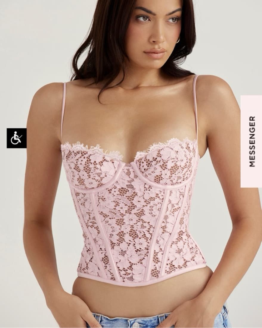 Pink Lace Corset Top - Image 1