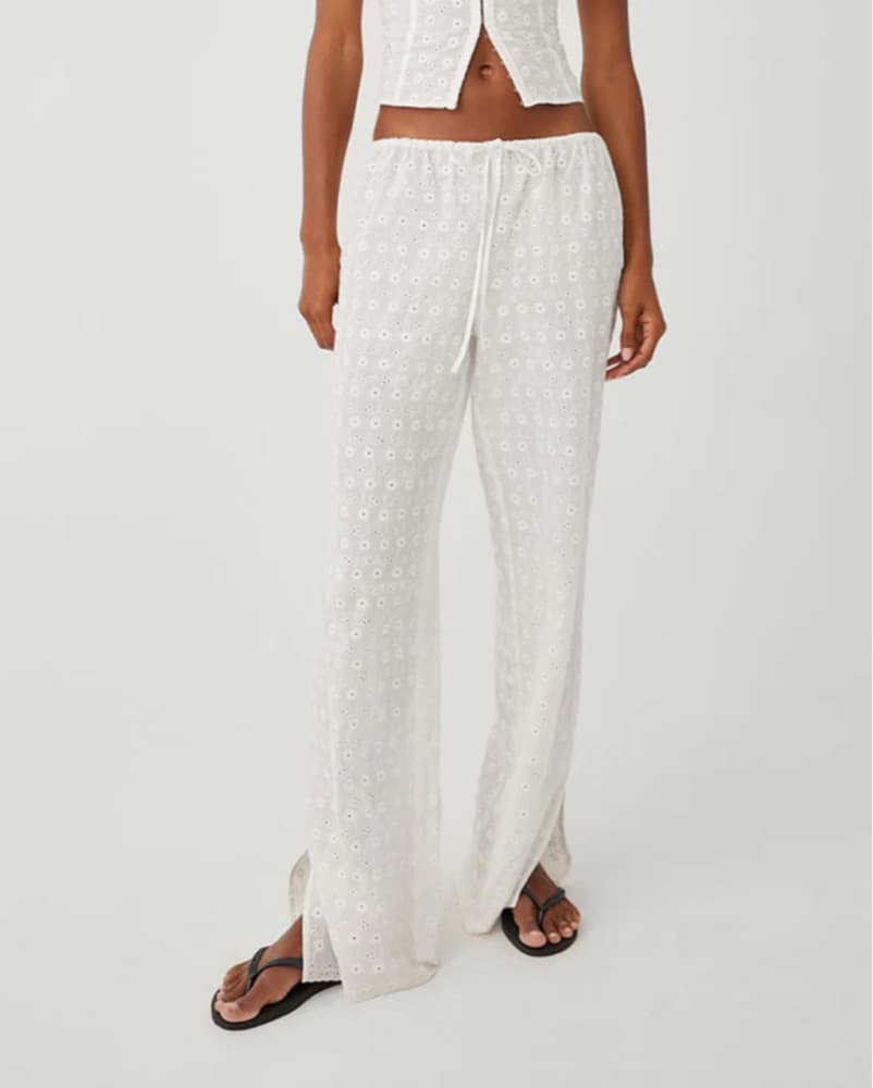 Frankies Bikini Daisy Eyelet Pant Small - Image 1
