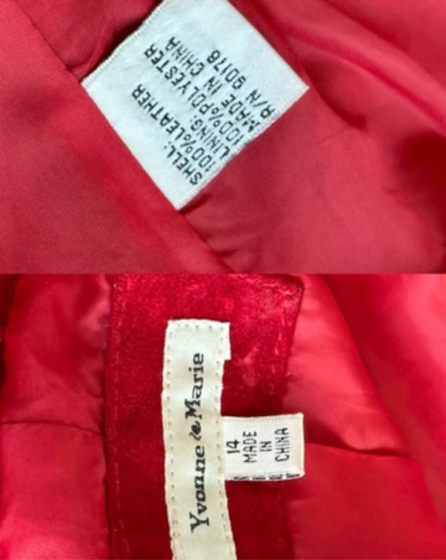Vintage Red Suede Moto Jacket  - Image 4