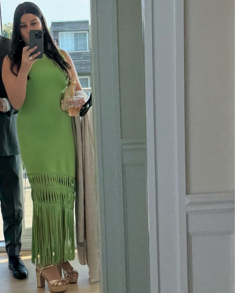 Simkhai Light Green Fringe Dress - Image 4
