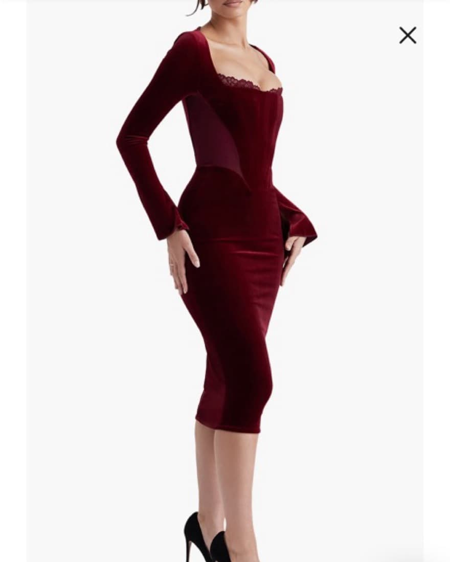 House Of CB Solaine Lace Trim Midi - Image 1