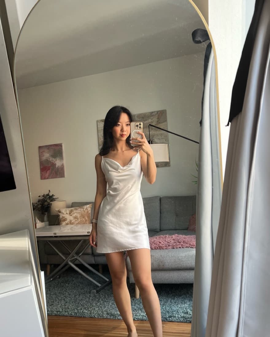 White Cowl Neck Dress - Image 2