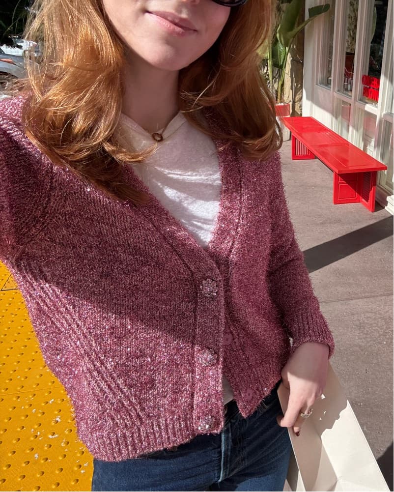 Ganni Sparkly Pink Chunky Sweater  - Image 2