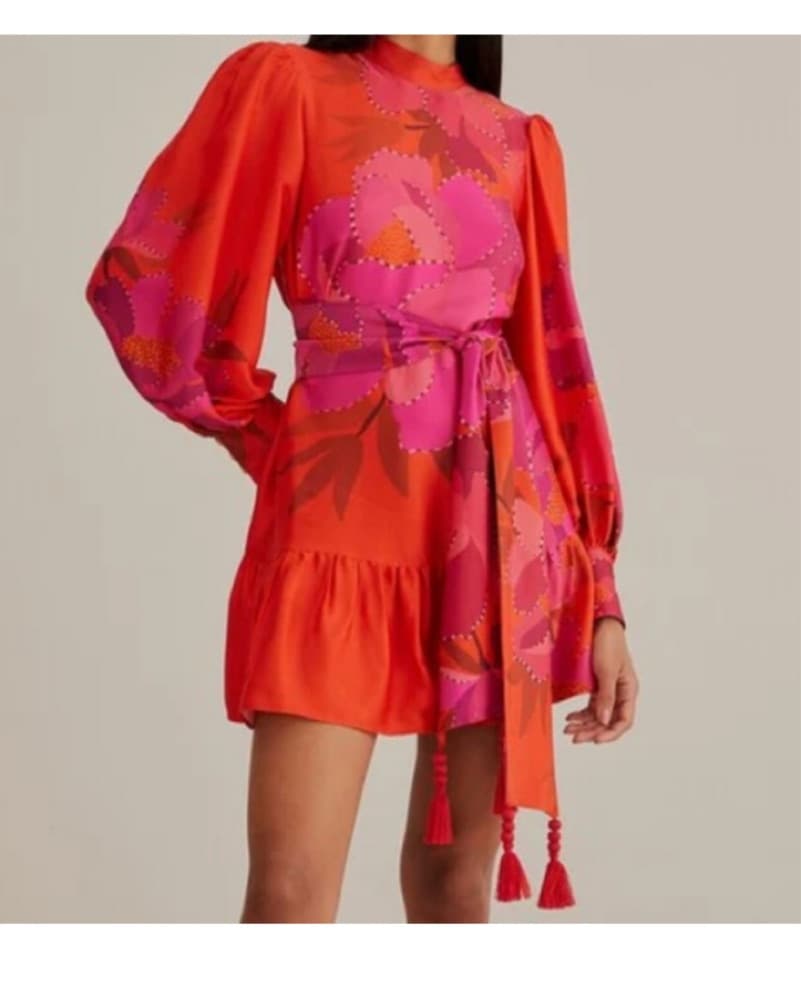 Farm Rio Peony Red Mini Dress - Image 1