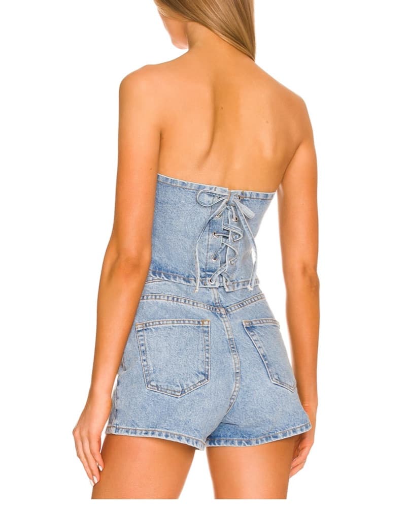 Eb Denim X Revolve Lace Up Top And Short - Image 2
