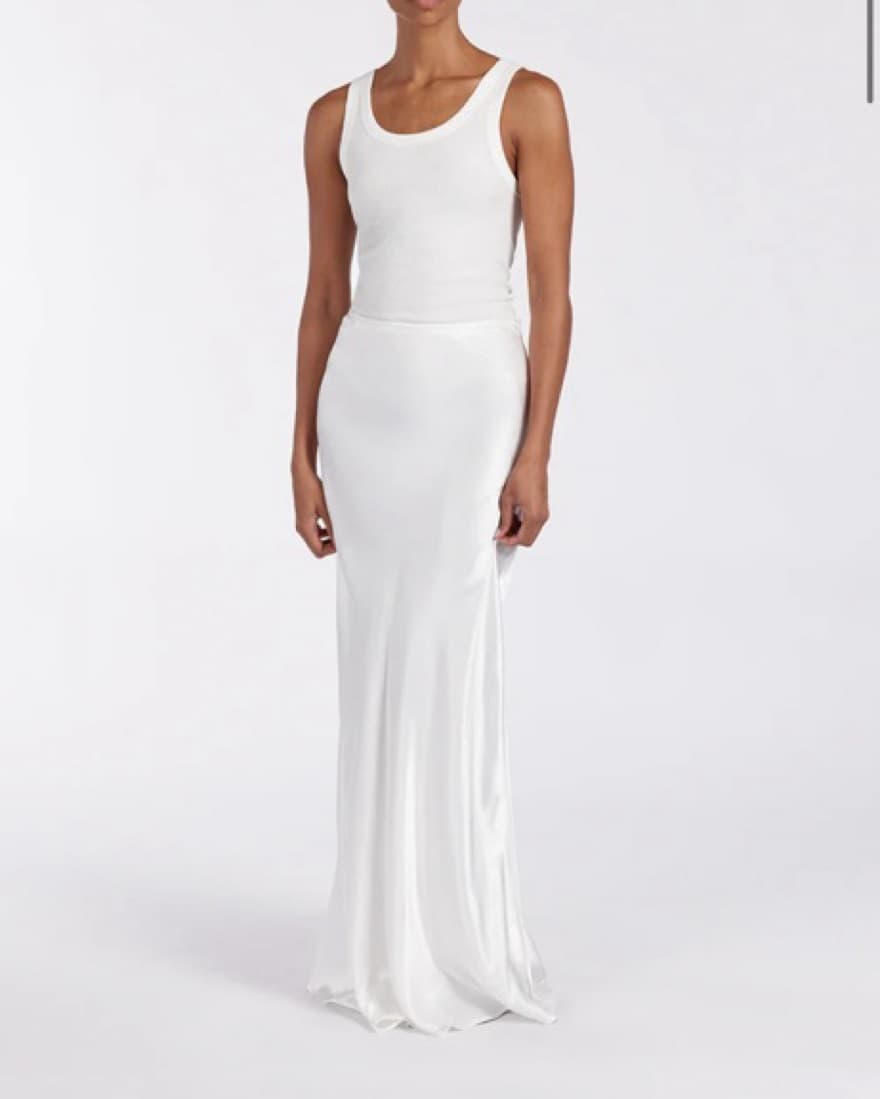 DISSH White Satin Maxi Skirt - Image 3