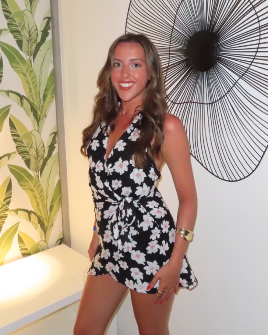 Black Floral Halter Dress - Image 5