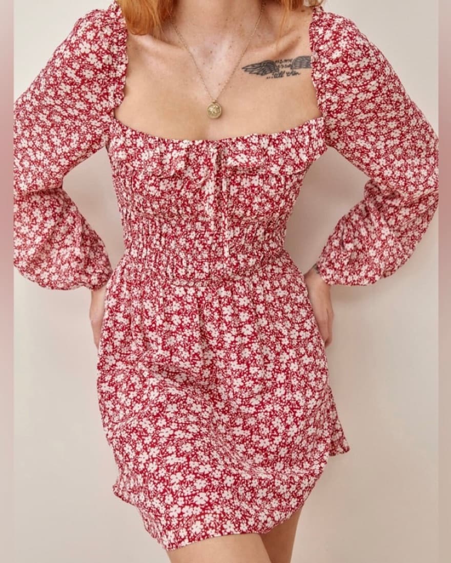 Reformation Smocked Dress - Image 2