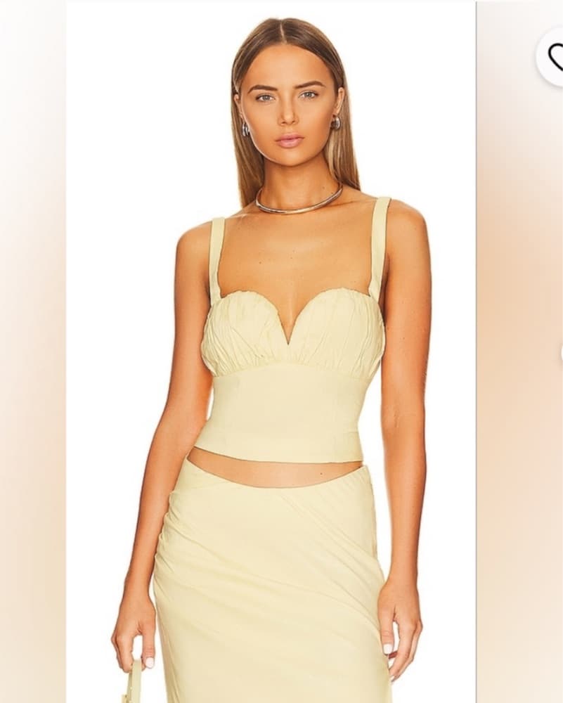 Revolve Cream Crop Top & Maxi Skirt Set - Image 1