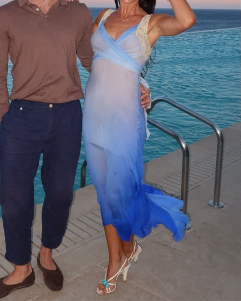 Vintage Chiffon Blue Dress - Milan 1920 - Image 1