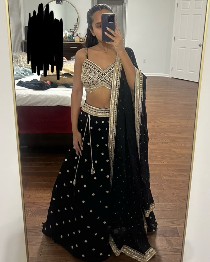 Stunning Embellished Black Lehenga - Image 2