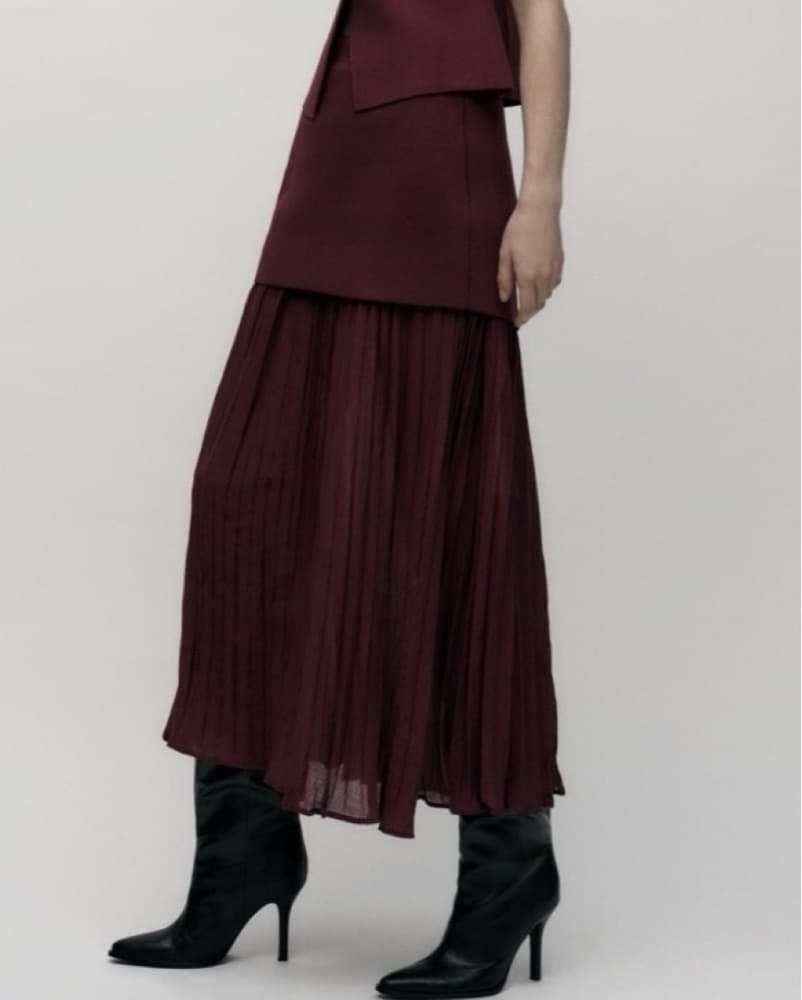 Zara Burgundy Two Piece Set - Image 2