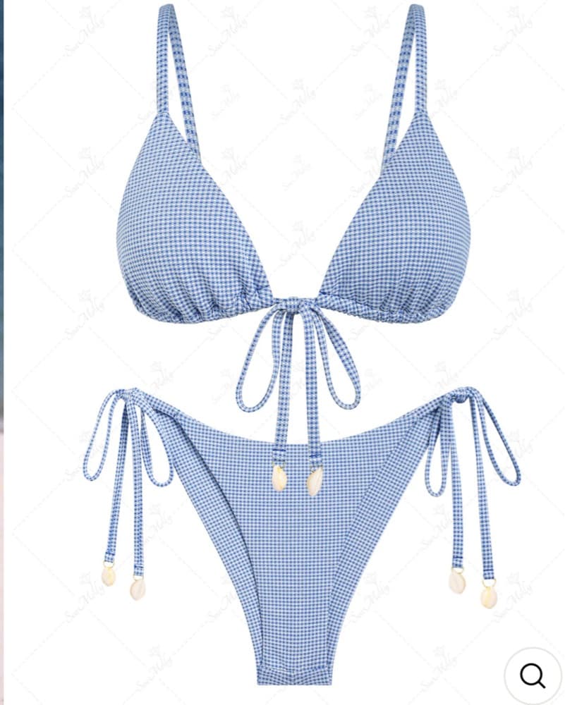 Gingham Tie Bikini Set - Image 2
