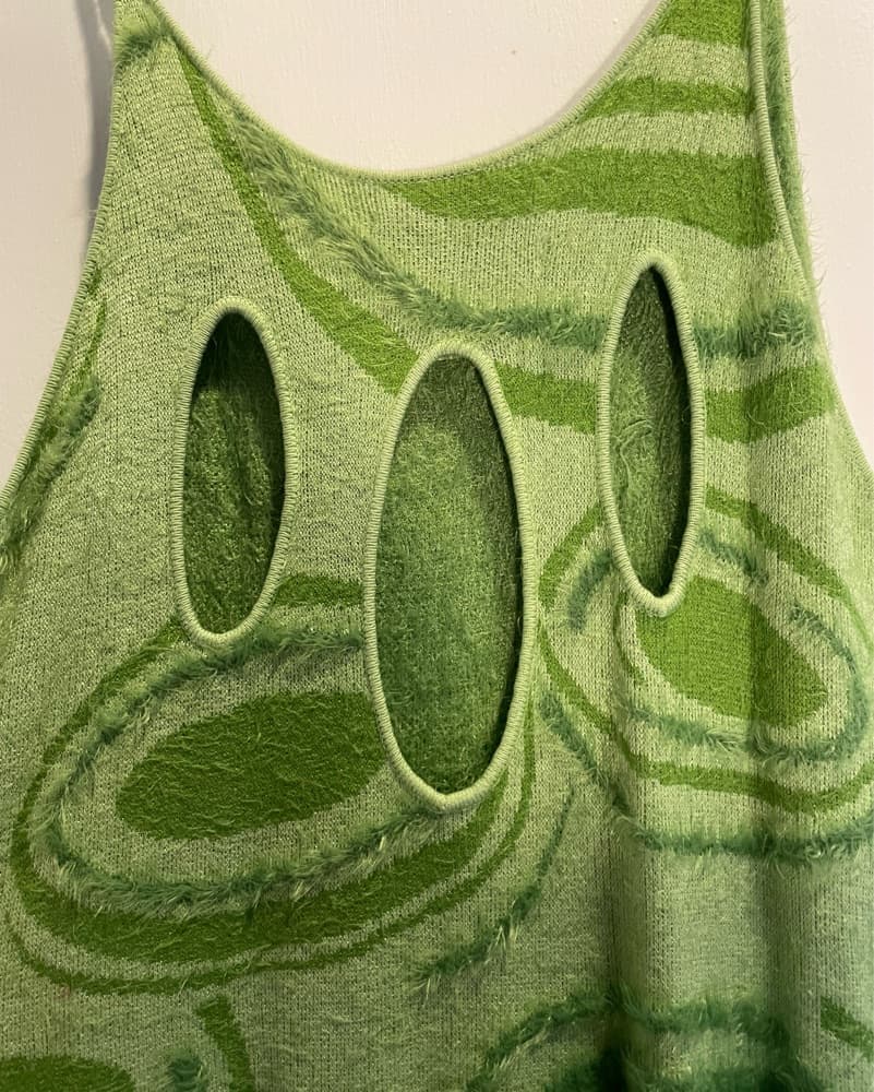 Vibrant Green Patterned Dress - Image 3