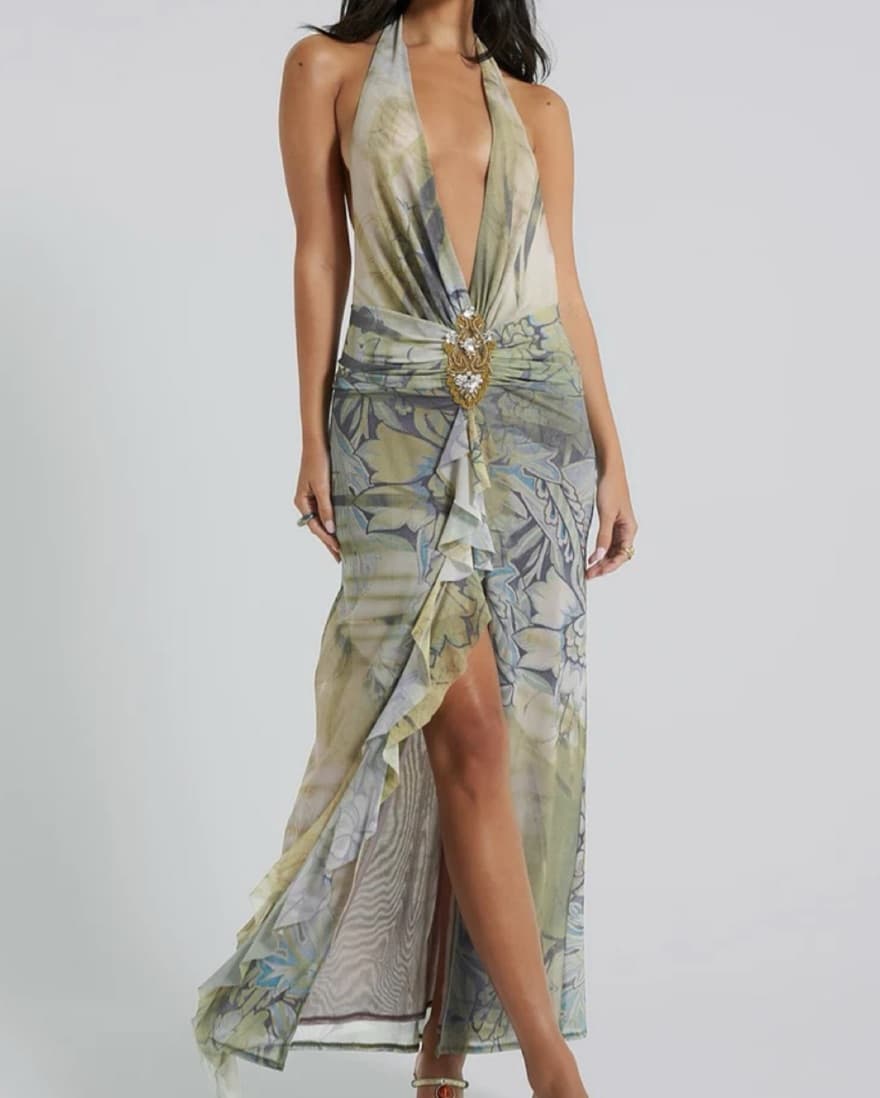 Jaded London Cindy Plunge Maxi Dress - Image 3