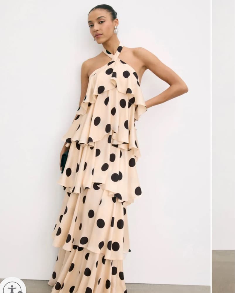 Polka Dot Tiered Ruffle Mac Duggal Dress - Image 2