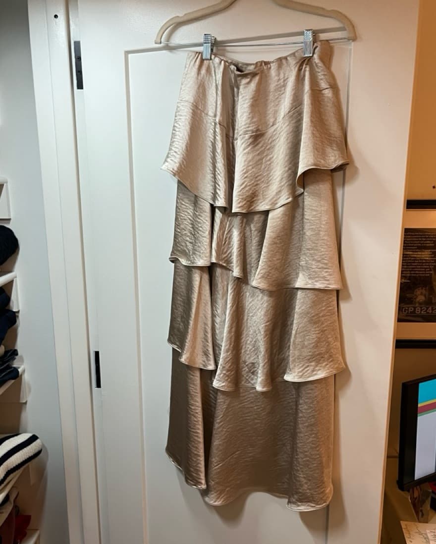Champagne Layered Maxi Skirt - Image 3