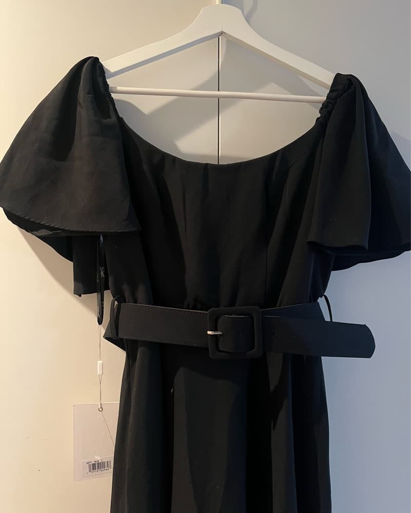 Mac Duggal Black Midi Dress Ruffle - Image 3