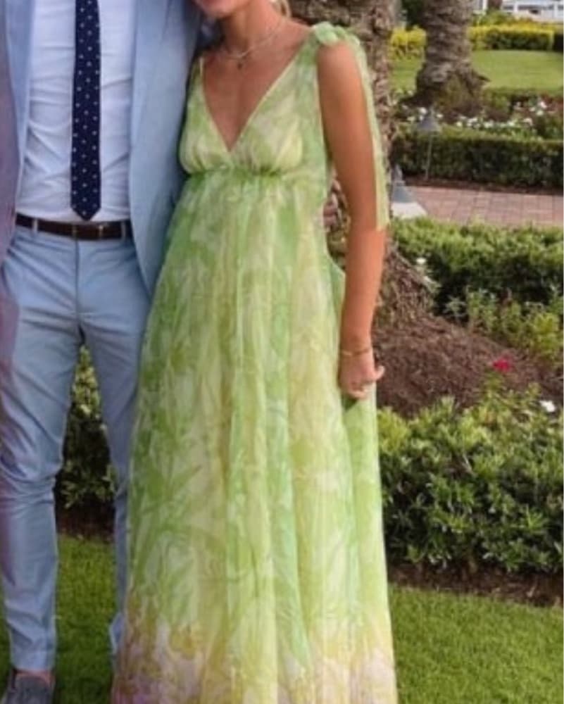 Staud Dandelion Green Ombre Gown - Image 1
