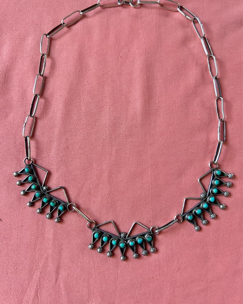 Zuni Petite Point Turquoise Necklace  - Image 1