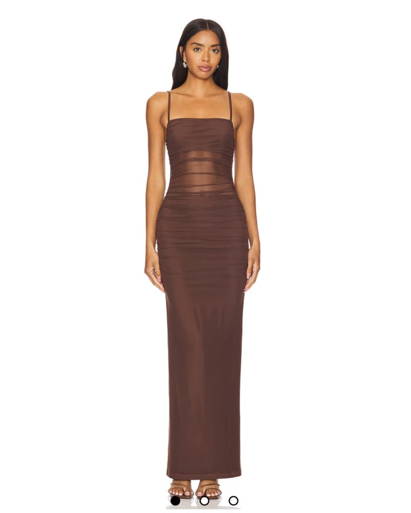 Celeste Maxi Dress in Chocolate Brown - Image 1