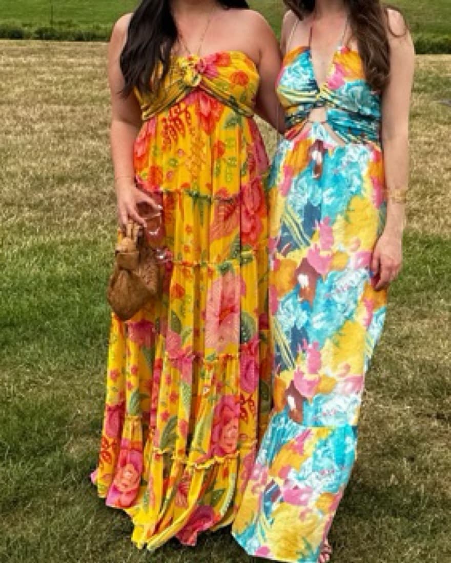 Farm Rio Yellow Floral Dress - Image 3