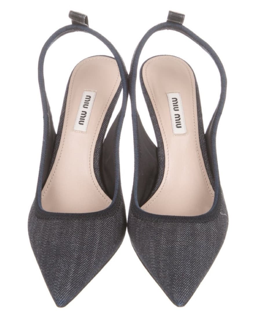 Miu Miu Denim Slingback Pumps - Image 3
