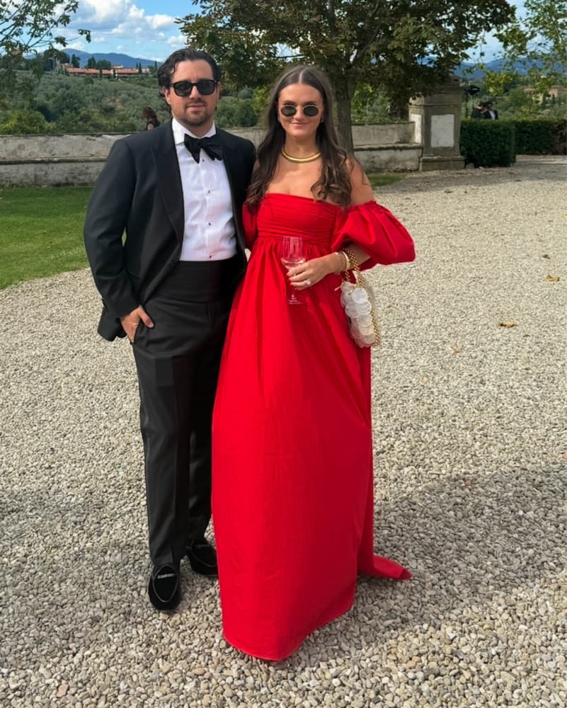 Caroline Constas Red Ruched Maxi Dress - Image 1